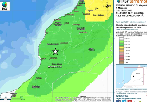 Terremoto in Marocco dell’8 settembre 2023, Mwp 6.8